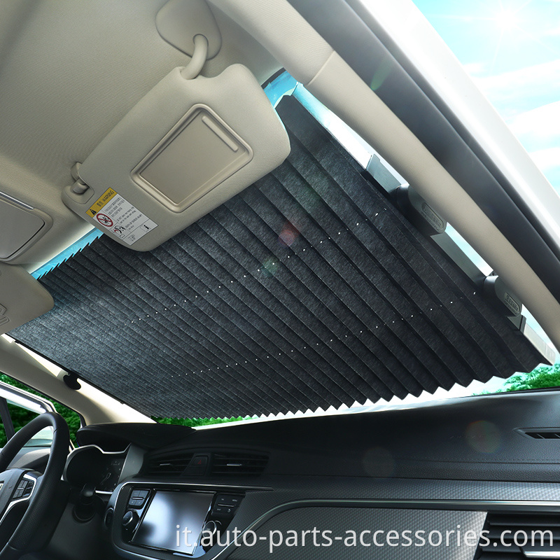 Ridurre l'auto all'interno della temperatura a prova di solare tonalità parabrezza retrattile in alluminio tende per tela da sole